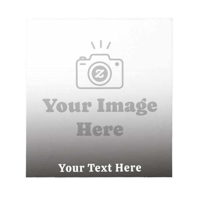 Bloco De Notas Gradiente Texto e Imagem Personalizados  (Frente)