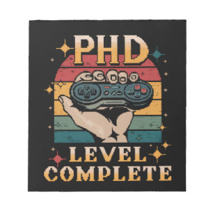 Bloco De Notas Graduação de Nível PhD Doutorado Jogos