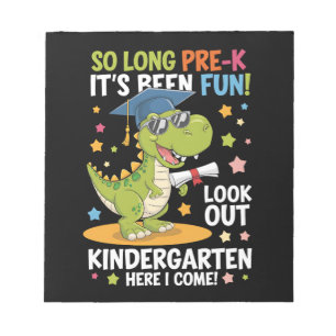 Bloco De Notas Graduado Pré-K Jardim de Infância Dinossauro T Rex