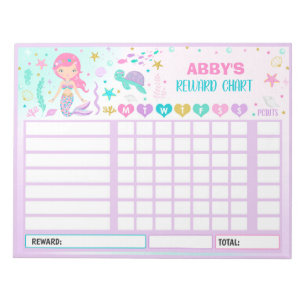 Bloco De Notas Gráfico de Cargos Personalizados de Sereia do Gr