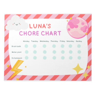 Bloco De Notas Gráfico de Chore de Luna