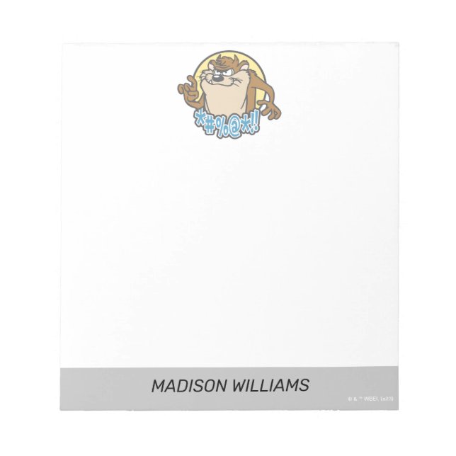 Bloco De Notas Gráfico de Círculo Expletivo TAZ™ (Frente)