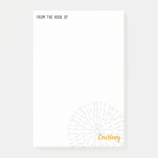 Bloco De Notas Gráfico de crochê amarelo (Frente)