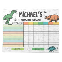 Gráfico de Recompensa de Dinossauro Nome Personali