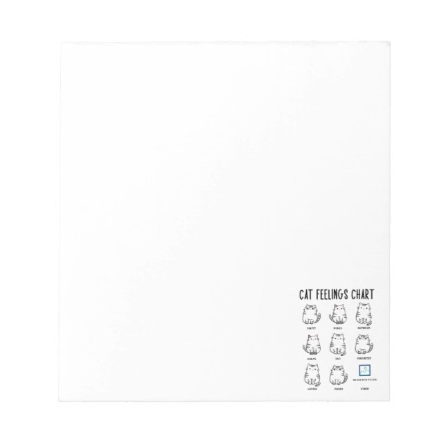 Bloco De Notas Gráfico de Sentimentos de Gatos (Frente)