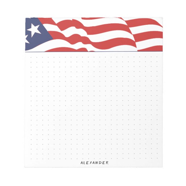 Bloco De Notas Gráfico do Dia da Independência da Bandeira Americ (Frente)