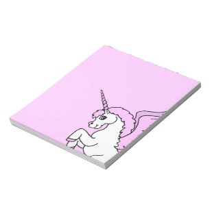 Bloco De Notas Gráfico Unicórnio Cor-de-Rosa e Branco