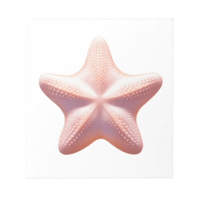 Bloco De Notas Grande Estrela-do-Mar Rosa (Frente)