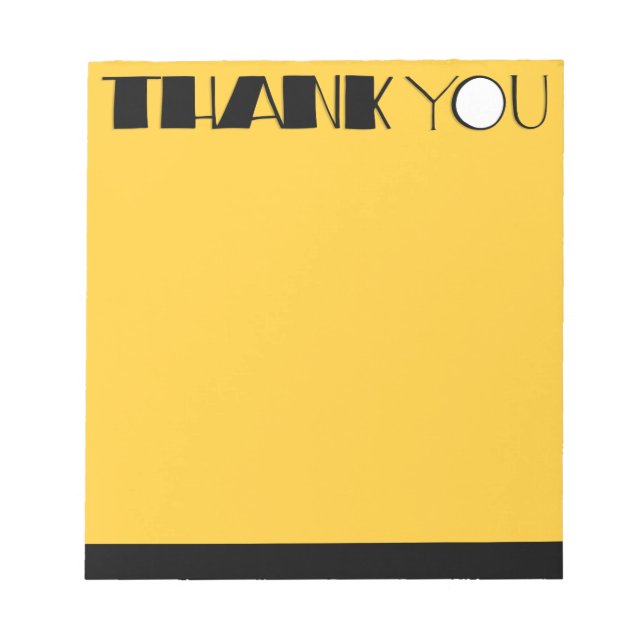 Bloco De Notas Grande Obrigado Notepad Negro (Frente)