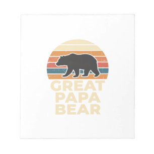 Bloco De Notas Grande Papai Urso Retro Pôr do Sol Vintage Design