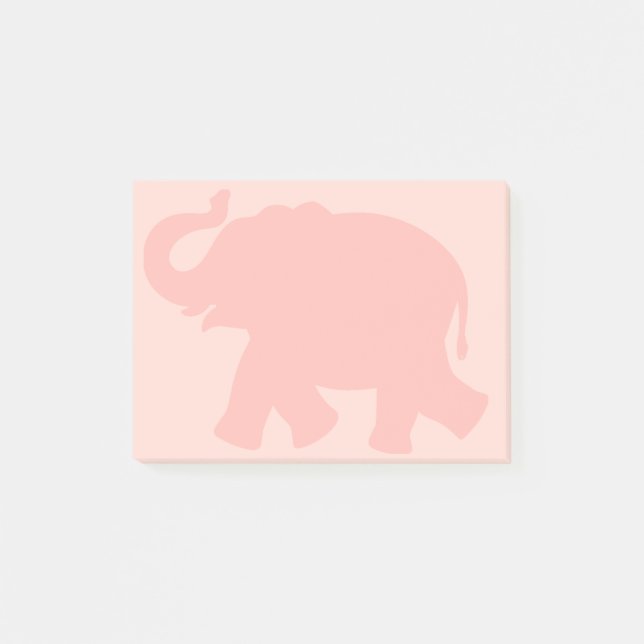 Bloco De Notas Grande Silhueta de Elefante Rosa (Frente)