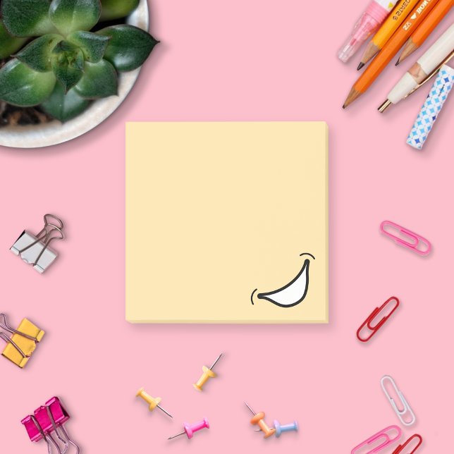 Bloco De Notas Grande Sorriso Posta Notas (Big Smile Post It Notes Cream)