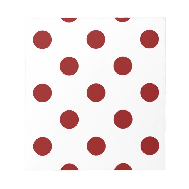 Bloco De Notas Grandes Bolinhas - Vermelho escuro em branco (Frente)