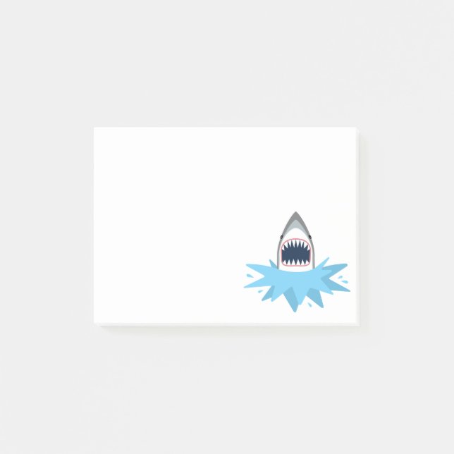 Bloco De Notas Grandes desenhos animados do tubarão branco (Frente)
