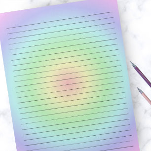Bloco De Notas Grandes linhas onduladas no arco-íris de Aquarela 