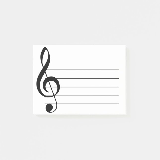 Bloco De Notas Grandes Notas De Posto Musical De Limpeza Típica (Frente)