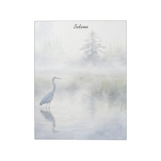 Bloco De Notas Great Blue Heron in a Salt Marsh Notepad