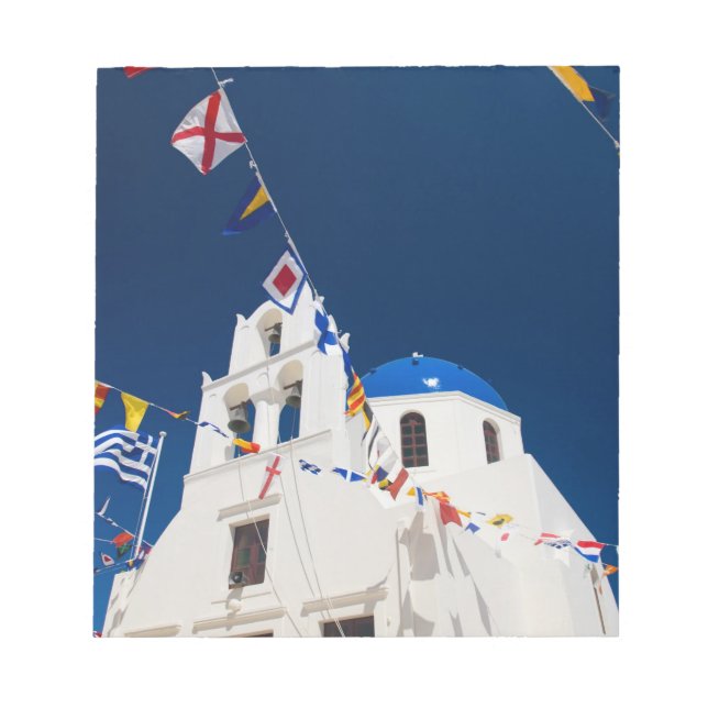 Bloco De Notas Grécia e Ilha Grega de Santorini cidade de Oia 4 (Frente)