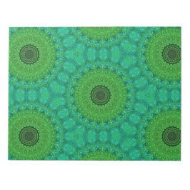 Bloco De Notas Green and Blue Circular Pattern Notepad