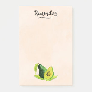 Bloco De Notas Green Avocado Ainda Fruta da vida "Lembretes"