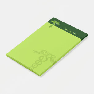 Bloco De Notas Green Celtic Knot Caduceus