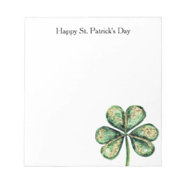 Bloco De Notas Green Gold Glitz Shamrock St. Patrick's Day