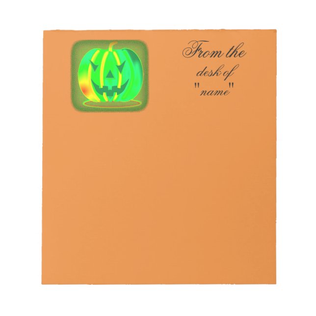 Bloco De Notas Green Jack o'lantern Halloween Thunder_Cove (Frente)