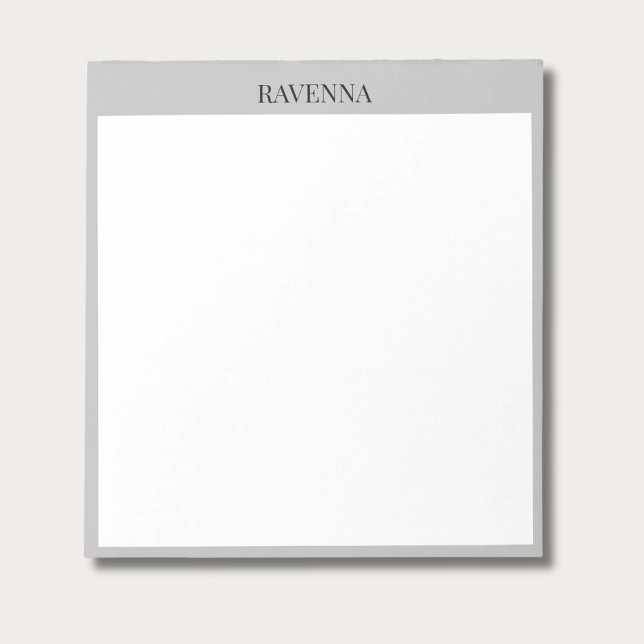 Bloco De Notas Greige Luxo Serif Personalizado Nome Customizado (Criador carregado)