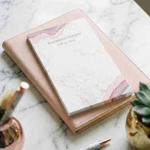 Bloco De Notas Grelha Rosa Esmagada Elegante Grelha Dourada Glitt