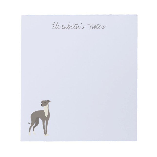 Bloco De Notas Greyhound Cartoon Dog Personalizado (Frente)