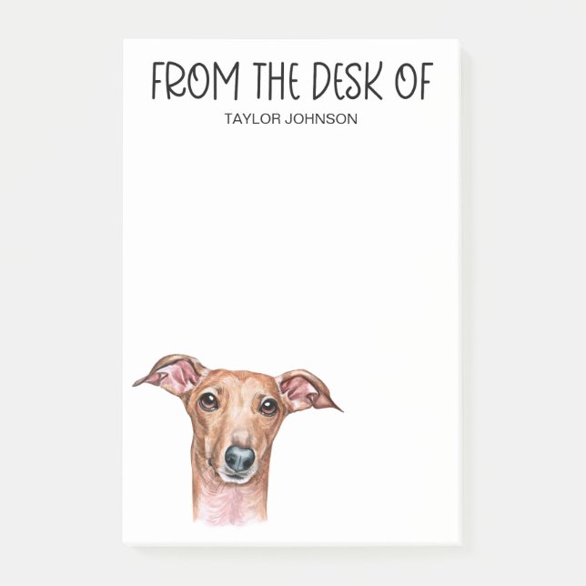 Bloco De Notas Greyhound Lover Italiano (Frente)