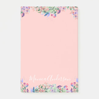 Bloco De Notas Grinalda Pastel - luz - rosa personalizado
