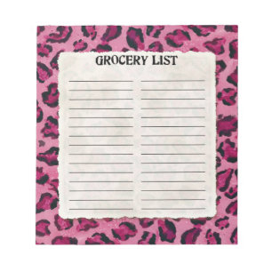Bloco De Notas Grocery List Black Leopard Spot-Impressão Art Quen