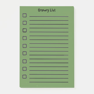 Bloco De Notas Grocery List Green Sticky Notes Edição segundo