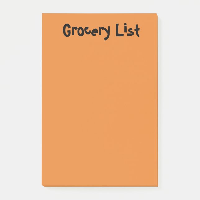 Bloco De Notas Grocery List Orange Sticky Notes (Frente)