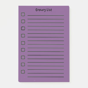 Bloco De Notas Grocery List Purple Sticky Notes segundo Edition