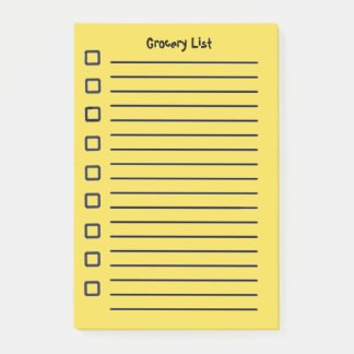 Bloco De Notas Grocery List Yellow Sticky Notes segundo Edition