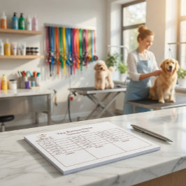 Bloco De Notas Groomer’s Notes & Pet Client Tracking Notepad