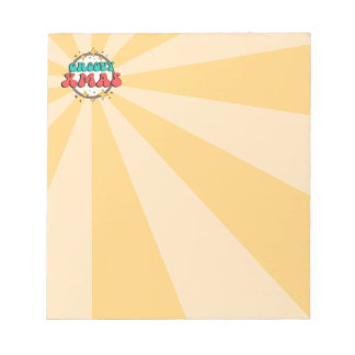 Bloco De Notas Groovy Xmas retro cartoon text sign