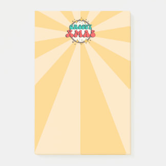 Bloco De Notas Groovy Xmas retro cartoon typography sign
