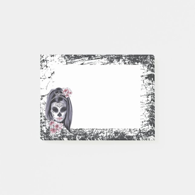 Bloco De Notas Grunge e crânio (Frente)