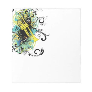 Bloco De Notas Grunge Swirl Trumpet