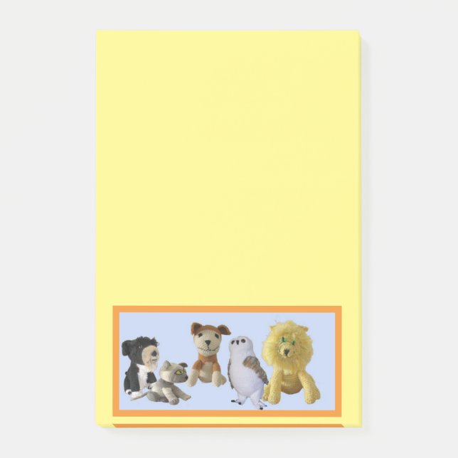 Bloco de Notas - Grupo de Animais de Brinquedo em  (Frente)
