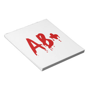 Bloco De Notas Grupo Sanguíneo AB+ Hospital #Horror Positivo
