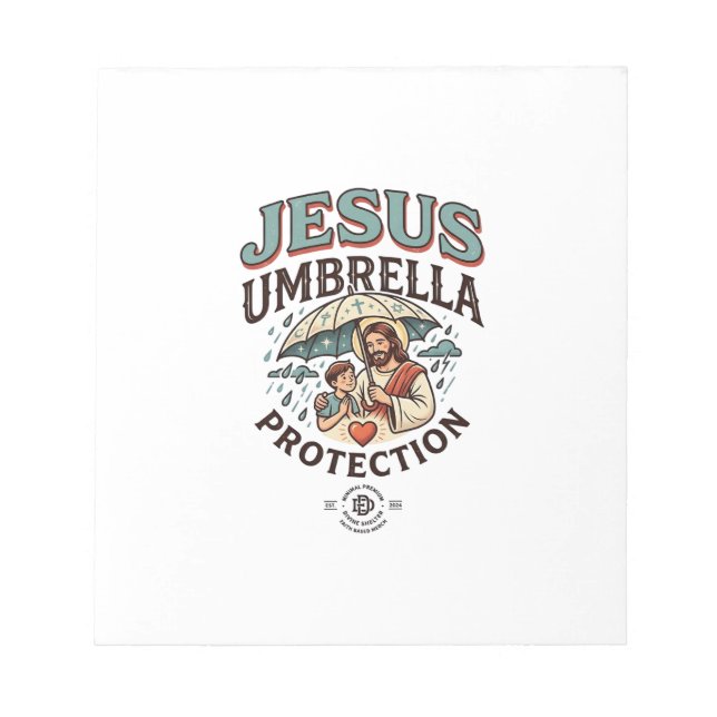 Bloco De Notas Guarda-Chuva Jesus Proteção Guarda-Chuva Jesus Pro (Frente)