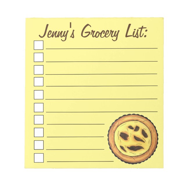 Bloco De Notas Guardião português Ovo Tart Pastel Pastéis de Nata (Frente)