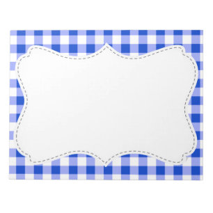 Bloco De Notas Guingão azul bonito; Checkered