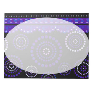 Bloco De Notas Guirlanda ARTdeco violeta azul + sua cor de fundo