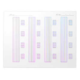Bloco De Notas Guitar Tab Paper – Printable Tablature Template
