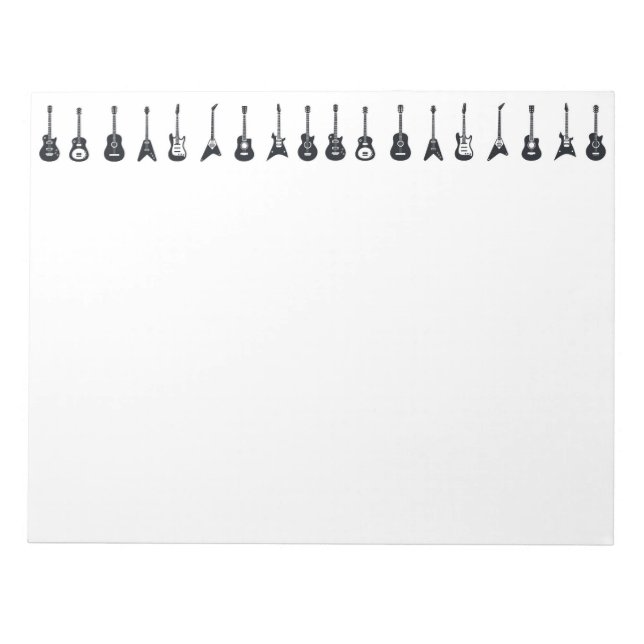 Bloco de notas Guitarras Preto e Branco (Frente)
